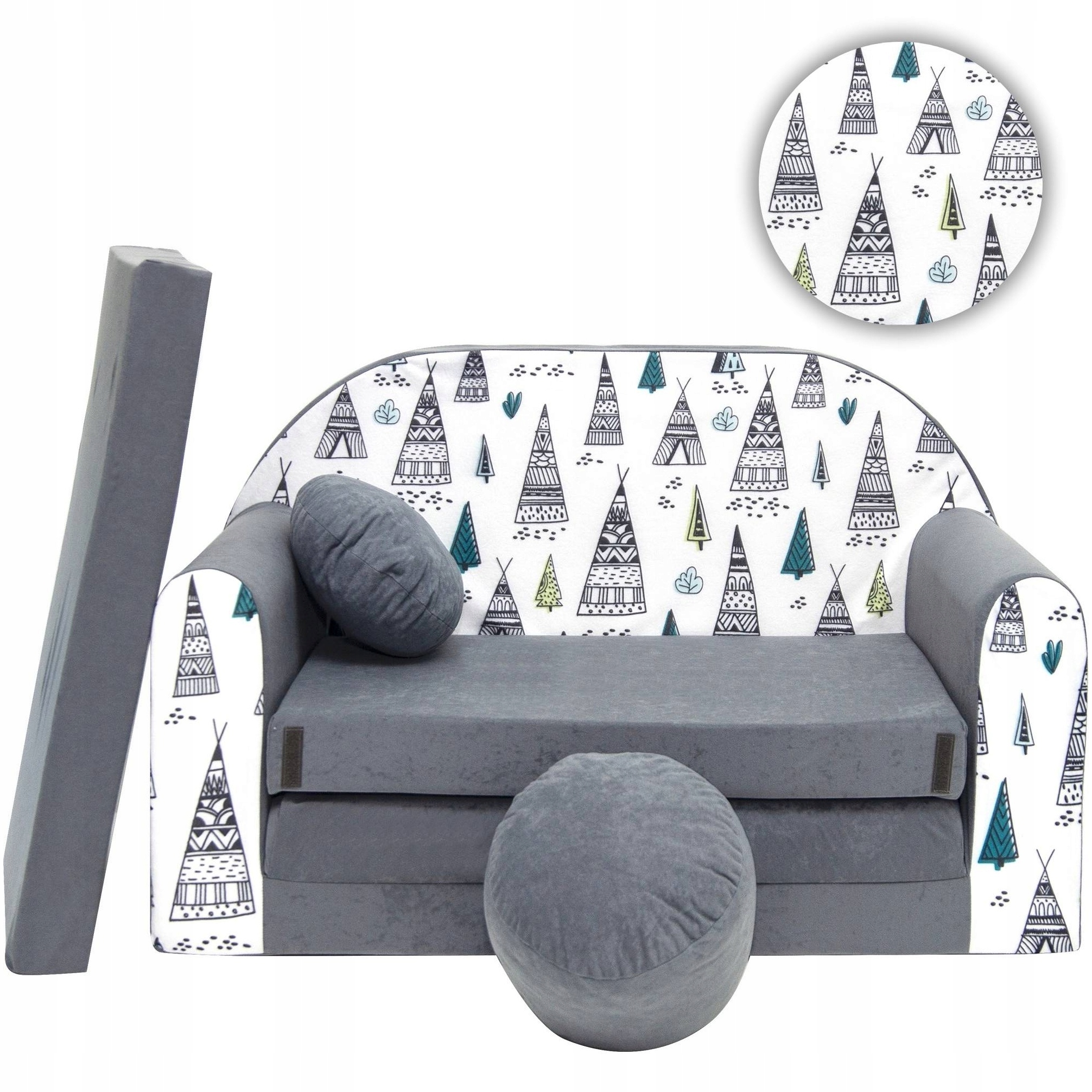 Sofa dla dzieci KANAPA Rozkładana Mała Mini MIĘKKA Dziecięca FUNKCJA SPANIA