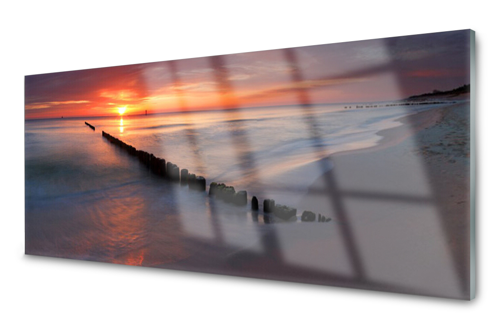 

Panel szklany do kuchni Plaża Morze 125x50