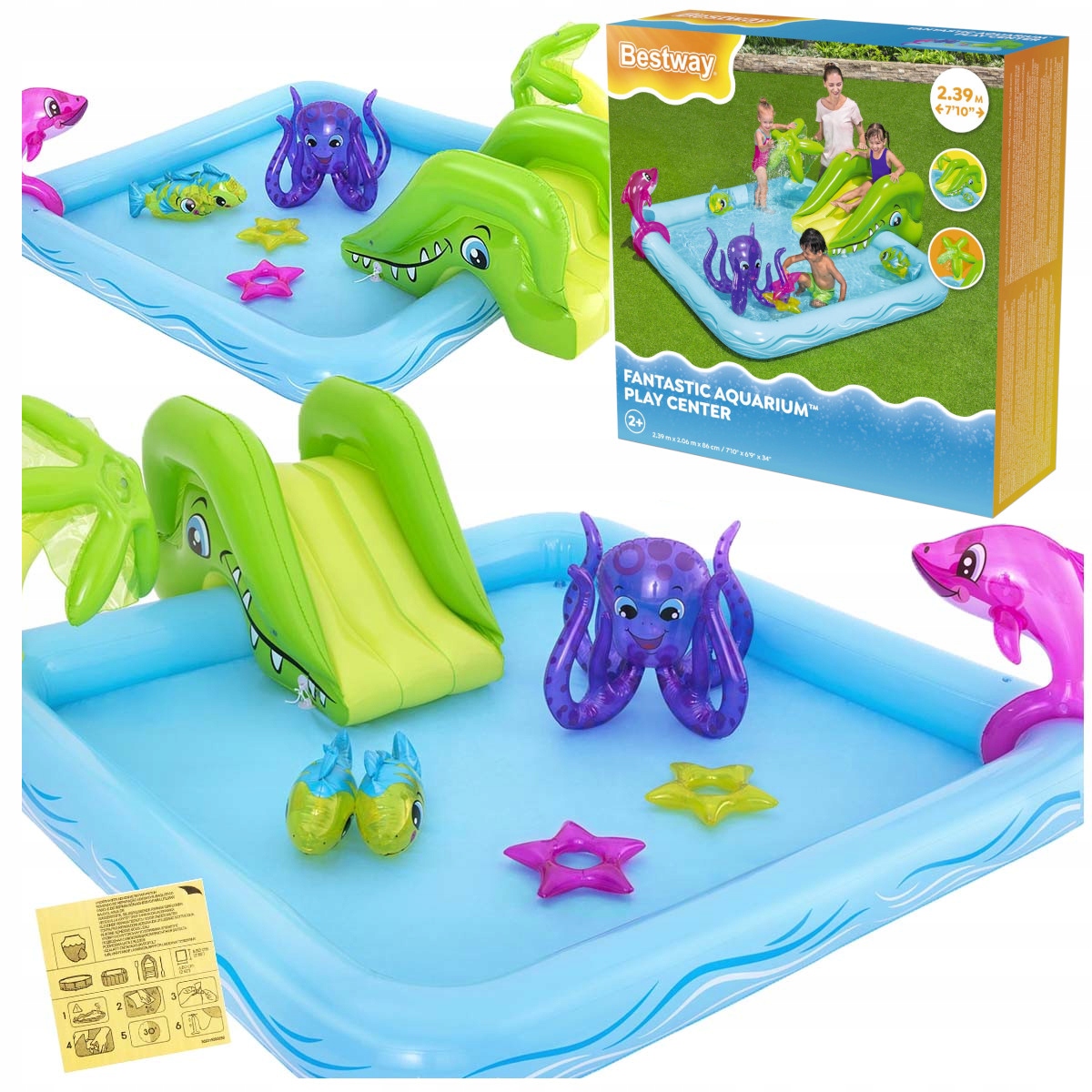 Vodní Dětské Hřiště pro děti Nafukovací Bazén Skluzavka Brouzdaliště Bestway