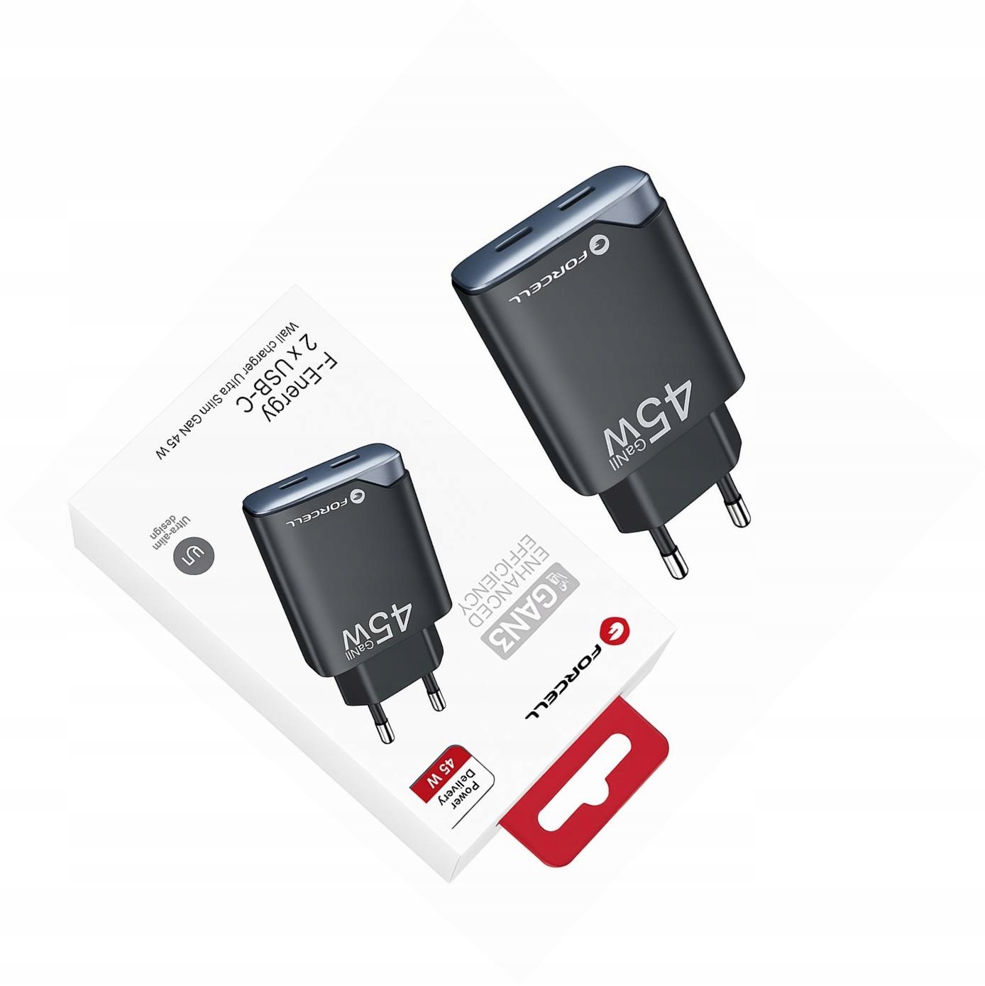 Szybka ładowarka Gan 45W 2 porty kostka do Honor Magic 8 Pro