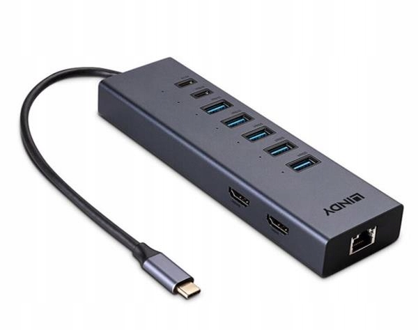 Lindy Dokovacia Stanica Usb 3.1 Typ C, 2xHDMI (Dual Display), 5xUSB A 2x…