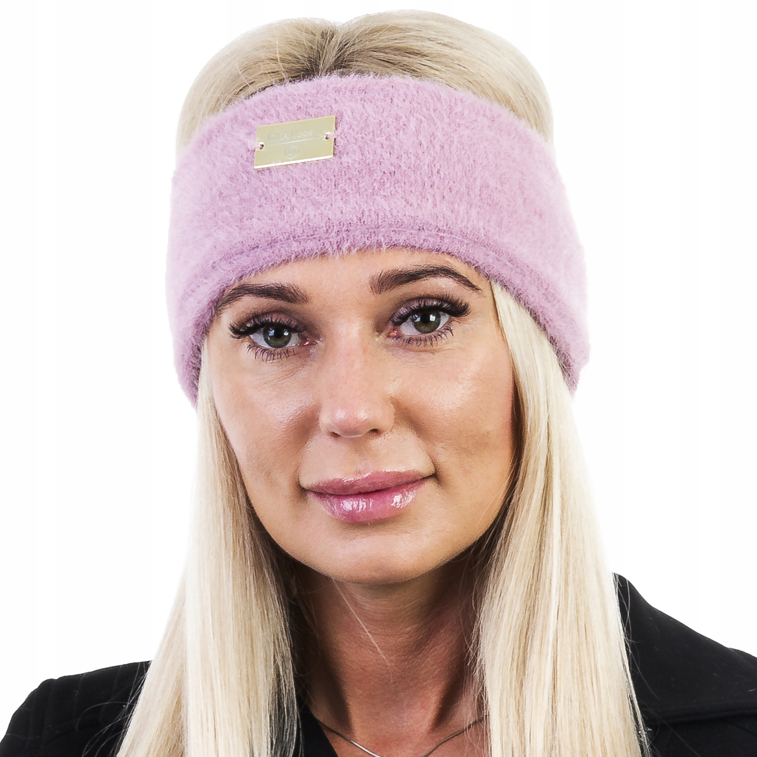 

C273 Opaska Turban Gładka Ciemny Róż