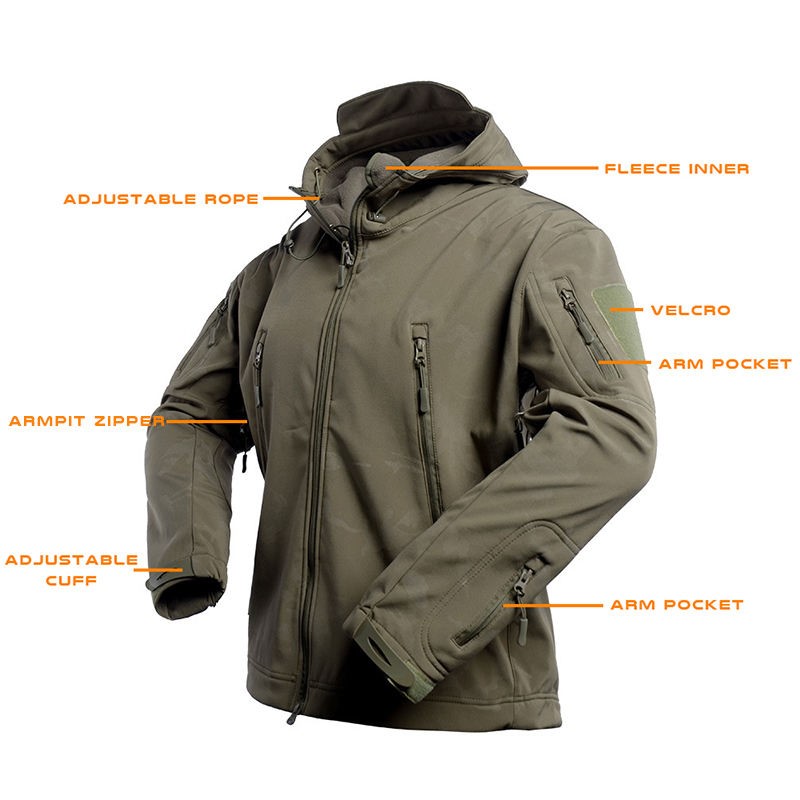 Kurtka softshell z kapturem wojskowa sportowa L Model Softshell