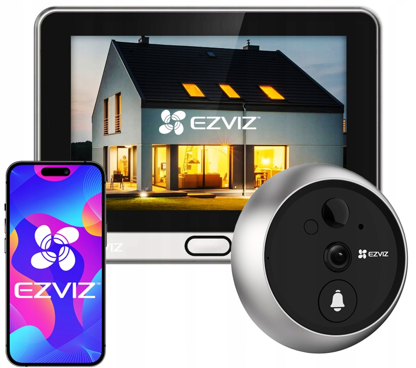 Ezviz DP2 2K dotykový WiFi hľadáčik s kamerou a zvončekom a detektorom