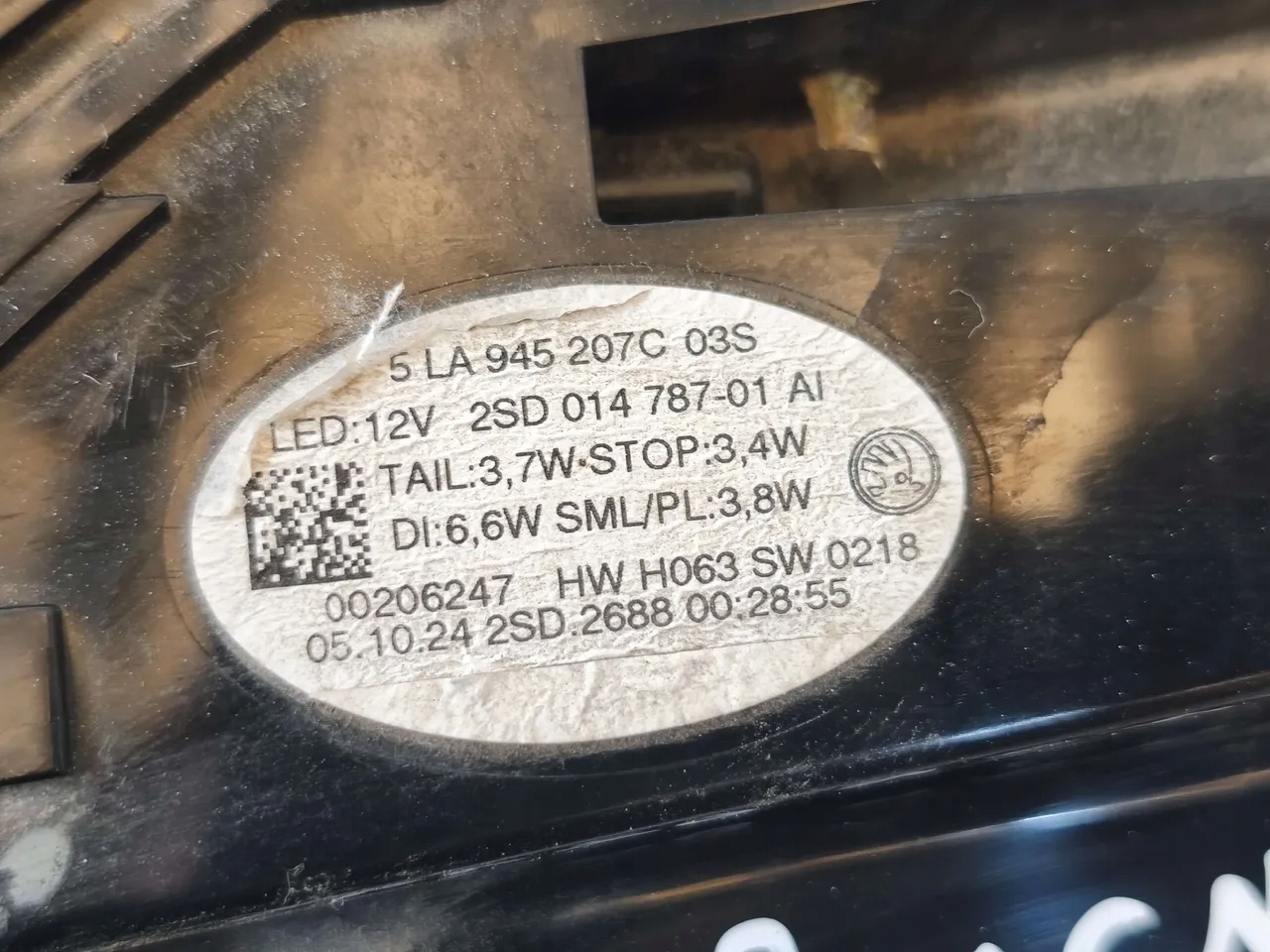 SKODA ENYAQ IV 2024 левый фонарь