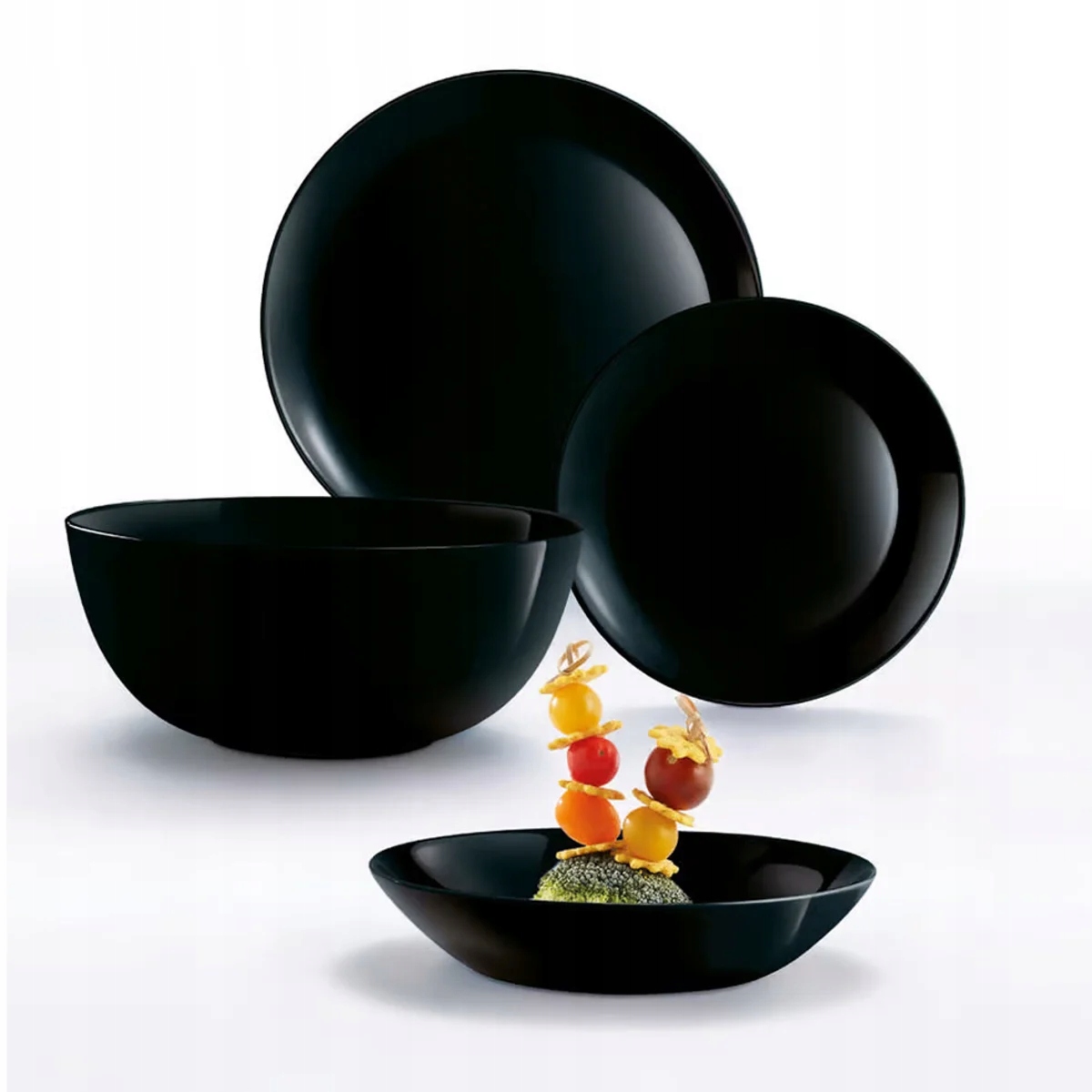 Komplet talerzy DIWALI czarny zestaw 19el SERWIS OBIADOWY 6 osób LUMINARC EAN (GTIN) 883314723649