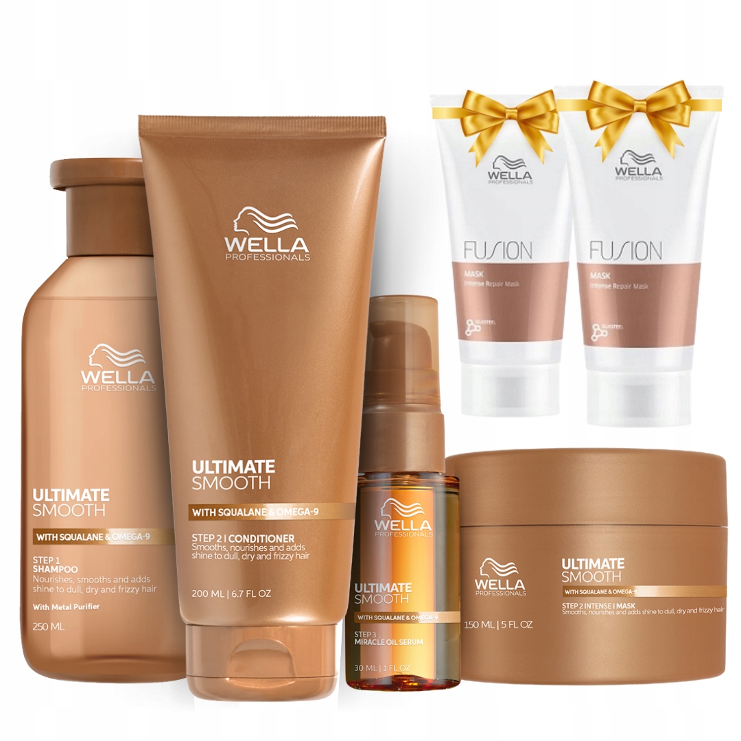 Wella Ultimate Smooth sada pro suché a krepaté vlasy 4 ks
