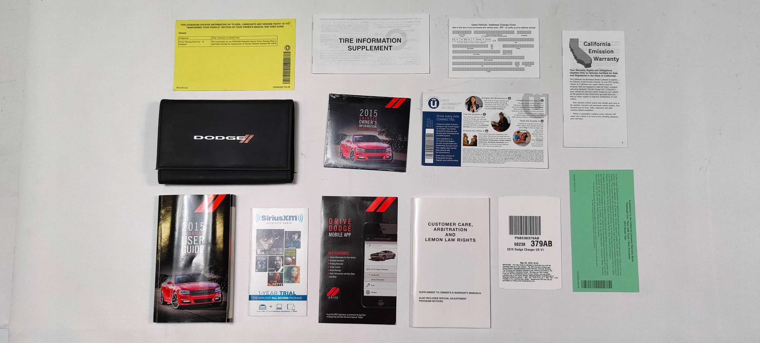 Чехол книга инструкции доска Dodge Charger 2015 +