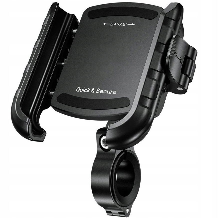Aluminiowy uchwyt rowerowy motocyklowy na smartfon 5.4'-7.2' antywibracyjny