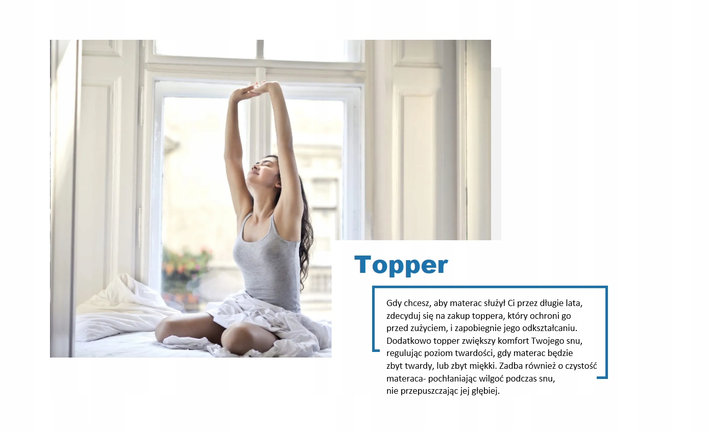 TOP Materac pianka HR topper nakładka MOON 70x200 Długość materaca 200 cm