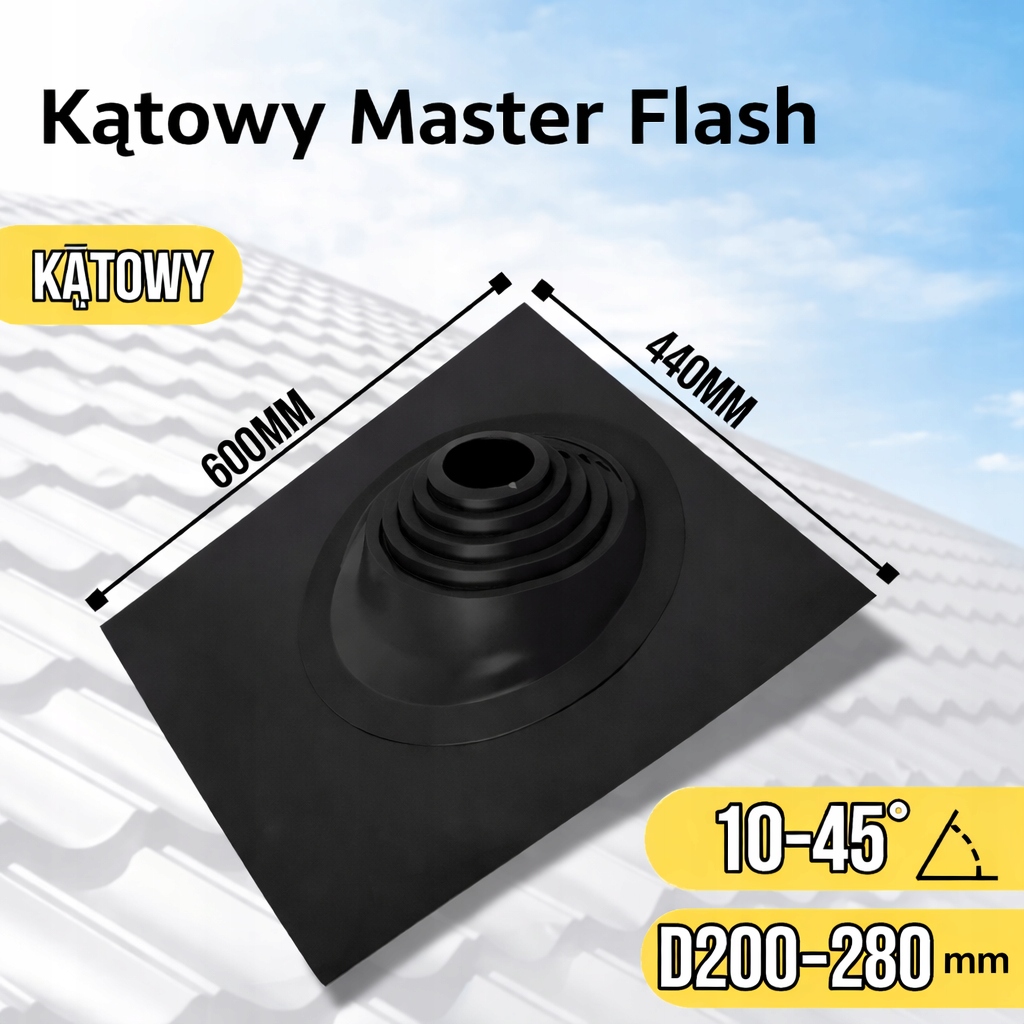 Pružný strešný priechod Epdm Master Flash Wola uhlový D200-280