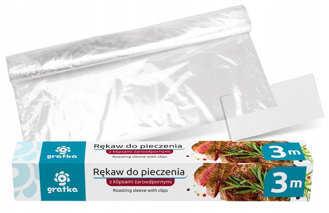 

Rękaw do pieczenia klipsy 3m x 29cm w kartoniku