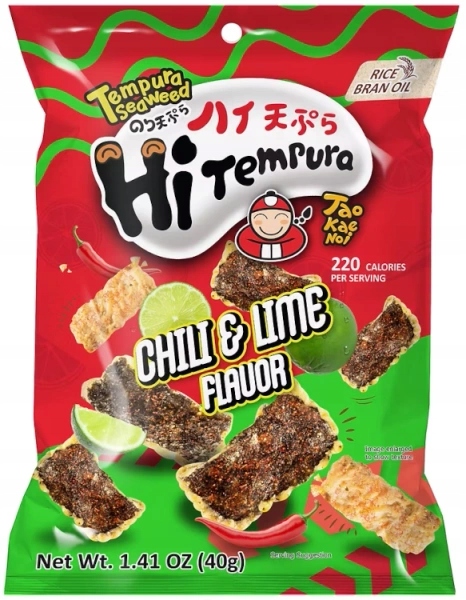 Levně 4x Chipsy Hi Tempura, řasy nori v tempuře chilli & lime 40 g Tao Kae