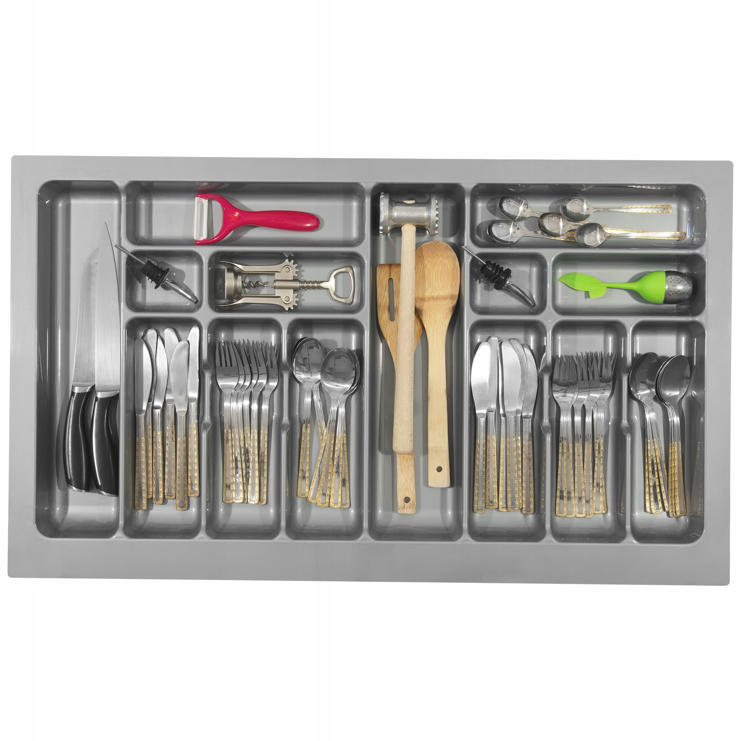 

Wkład na sztućce do szuflady Organizer 90 szary