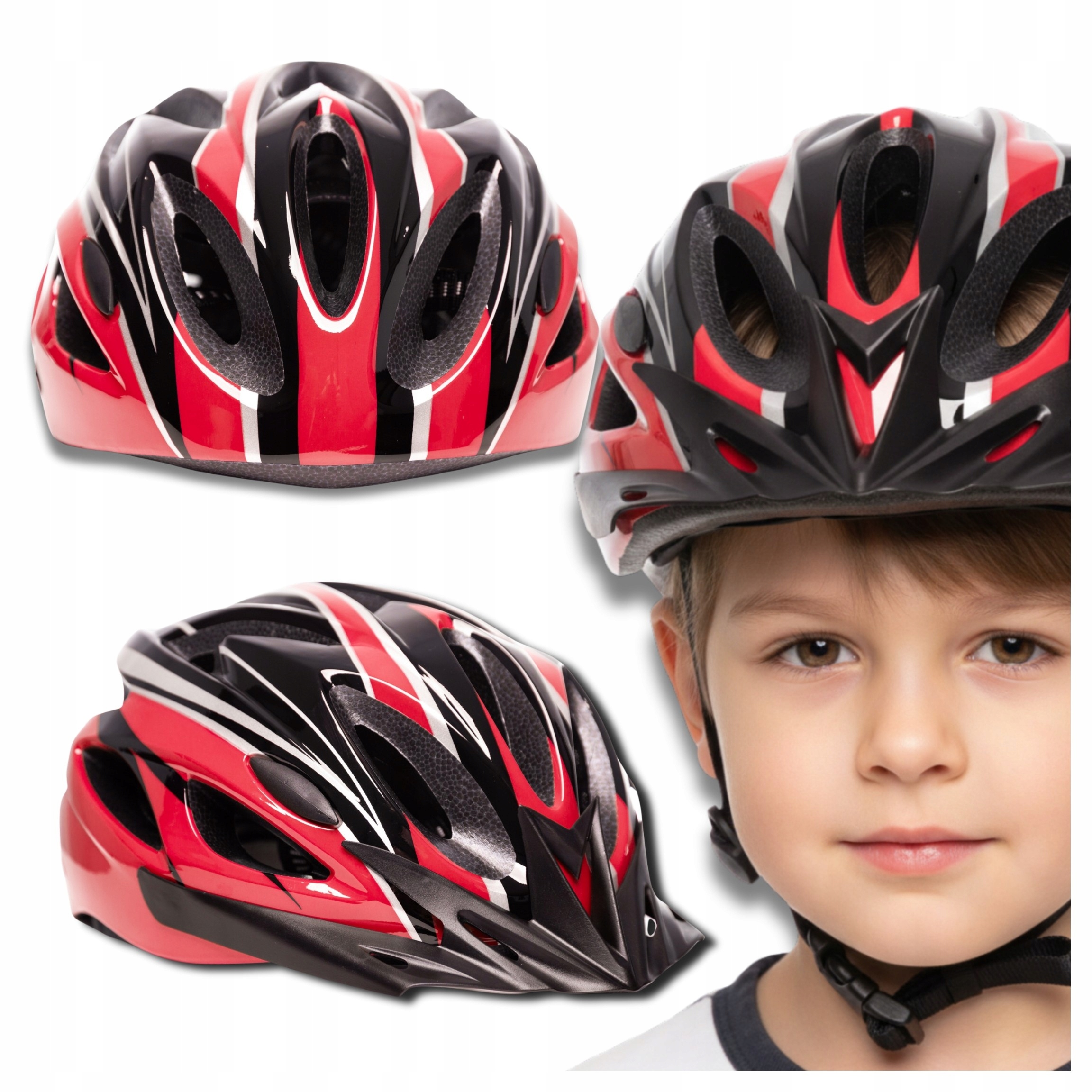 Kask Rowerowy dla Dziecka Rolki Rower Szosowy Mtb 48-54 cm Regulowany