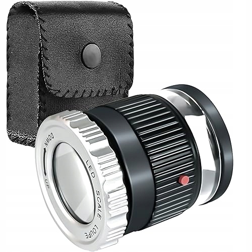 LUPA JUBILERSKA 30X LED UV DO BIŻUTERII PRECYZYJNA REGULOWANA prezent