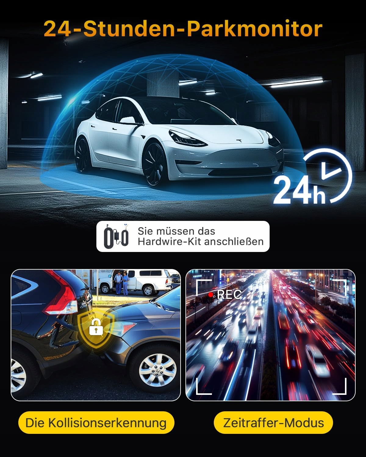 GKU Kamera Samochodowa 4K 2.5K Przód Tył WiFi GPS 64GB STARVIS Nocna — miniatura 7