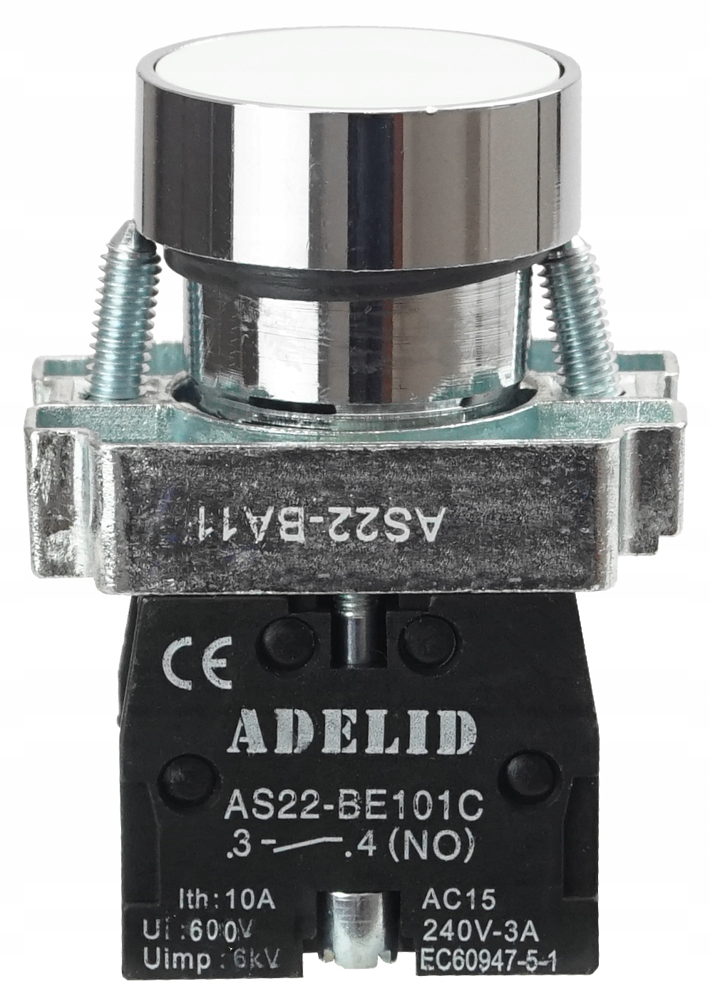 PRZYCISK STEROWNICZY BIAŁY METAL BA11 FI22 NO Kod producenta AS22-BA11