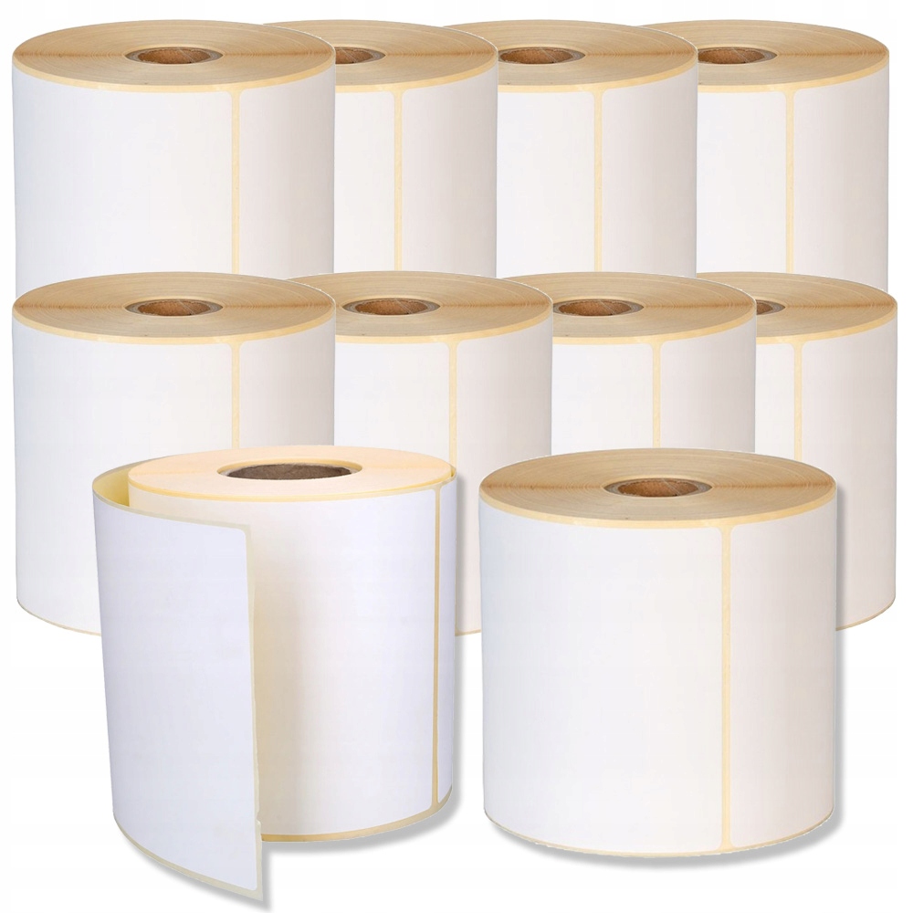 Etykiety Termiczne Zebra 100x150 mm Białe 10 Rolek 5000 sztuk fi40 500