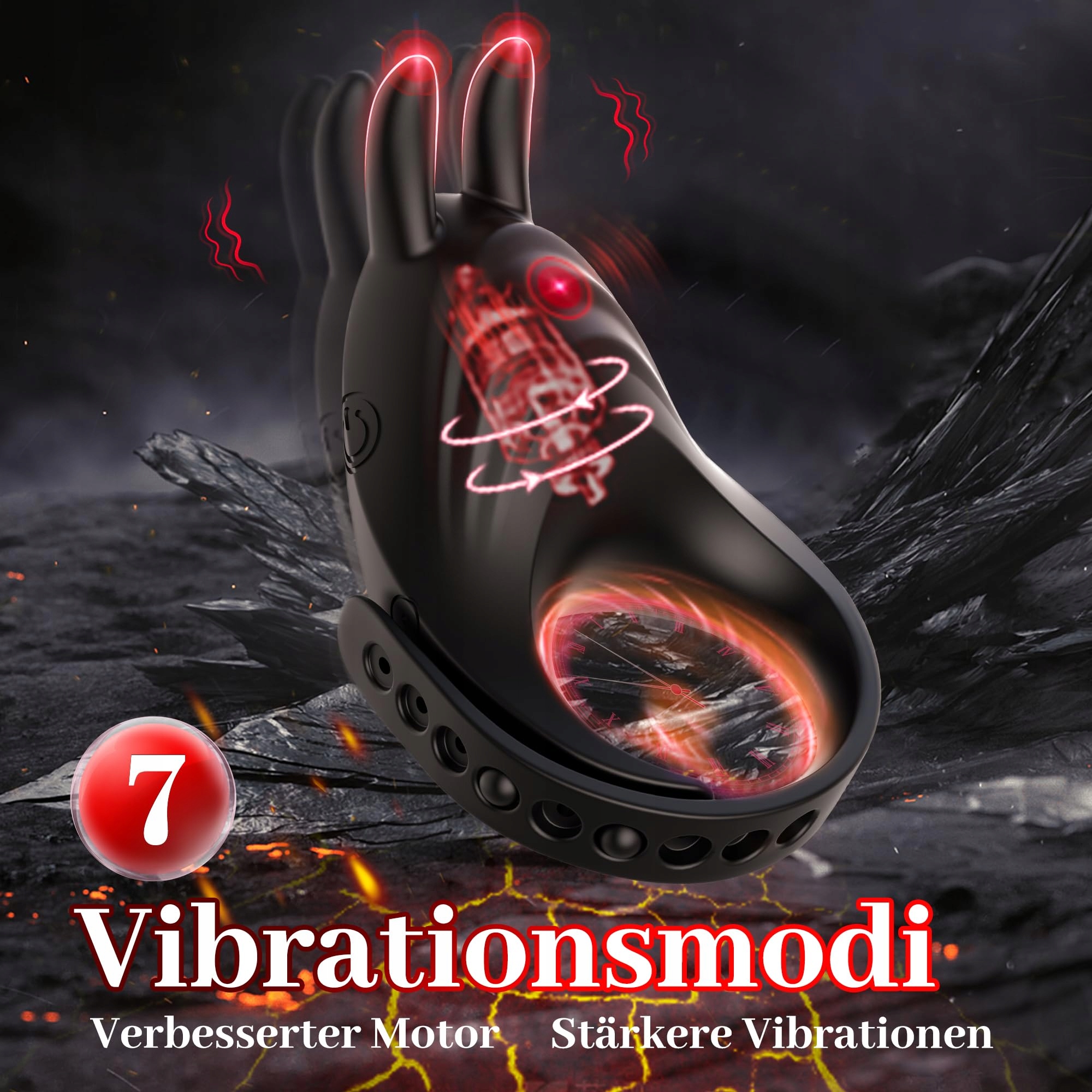 RABBIT VIBRATOR Pierścień na Penisa z Regulacją Rozmiaru dla Mężczyzn — miniatura 2