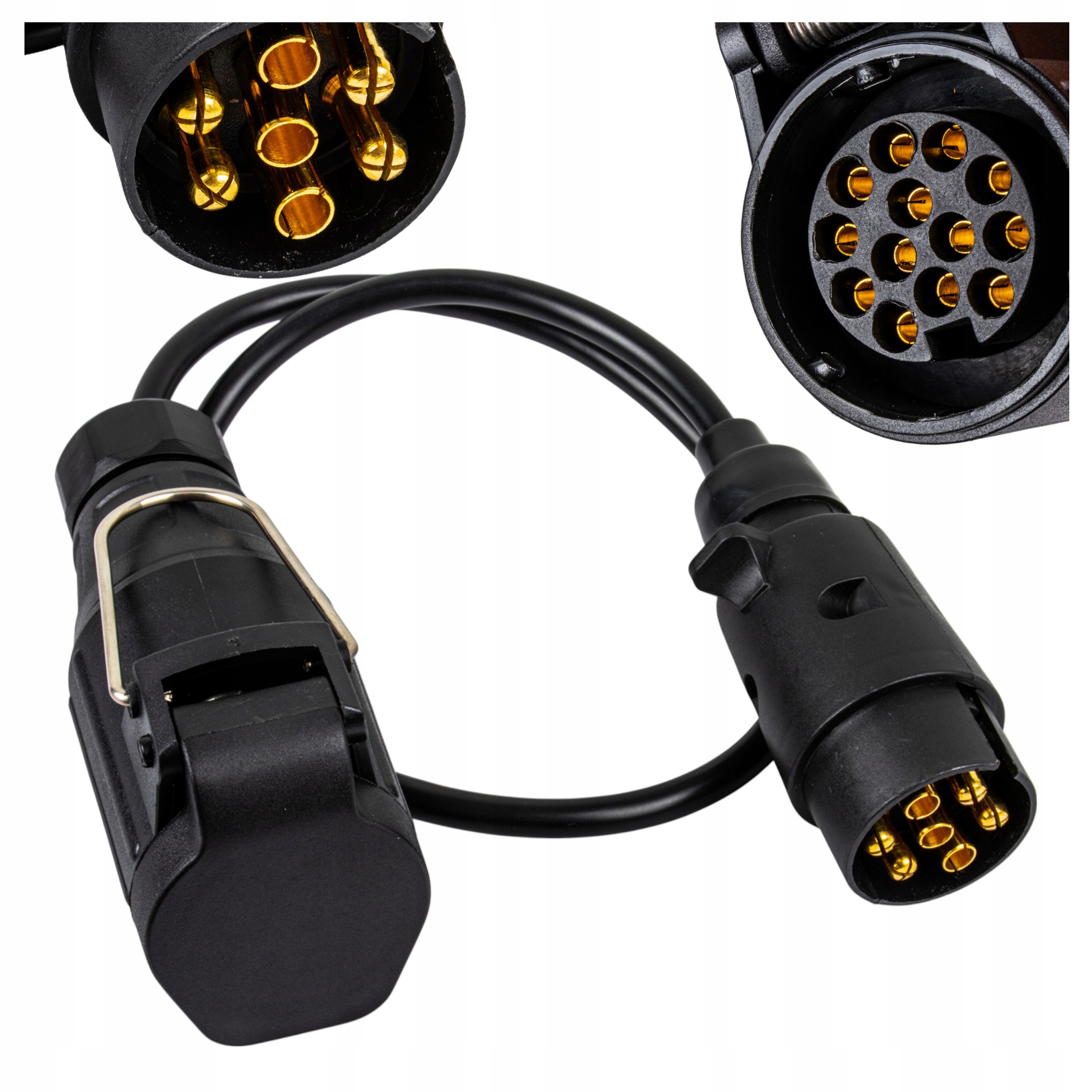 Adapter gniazda samochodowego przyczepki 7/13 przejściówka przewód 75cm