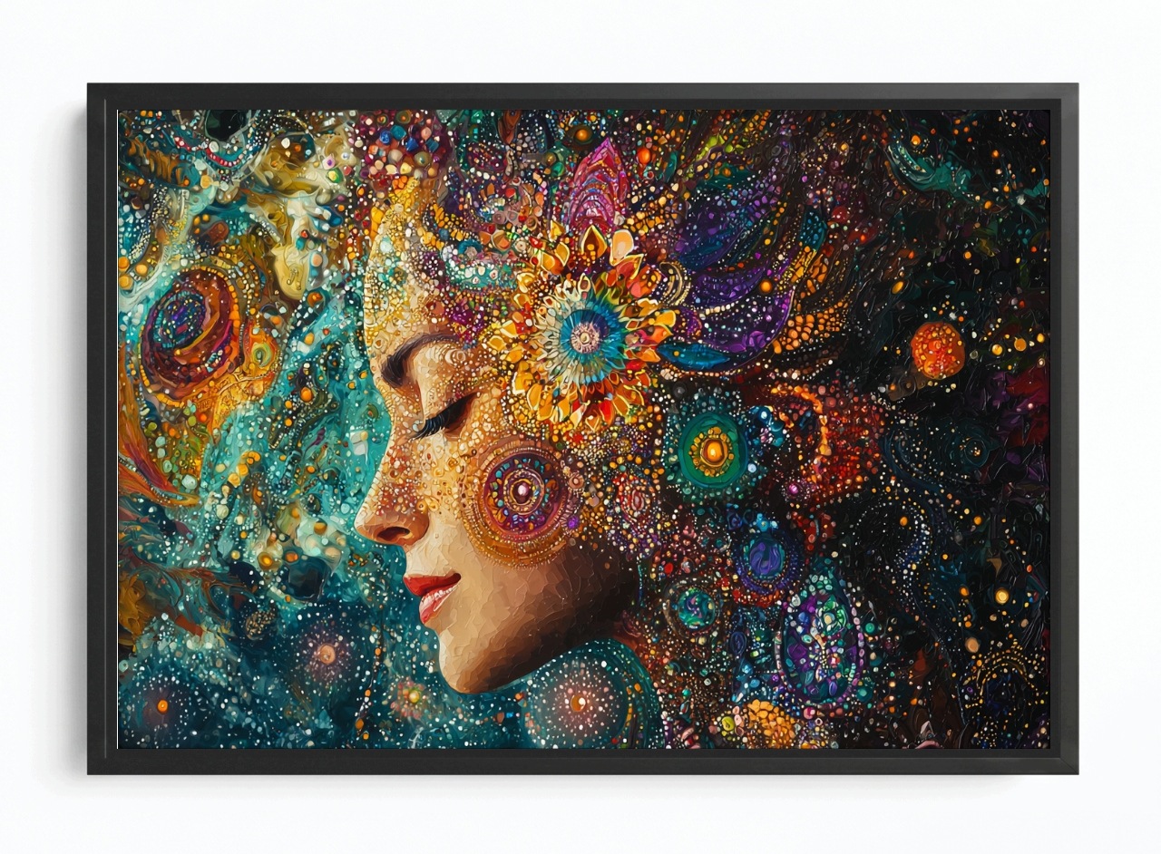 Obraz Rám American Box Portrét Žena Mandala Čakra Energie Zen 60x40