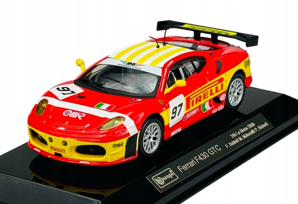 Bburago 2008 Ferrari F430 Gtc Le Mans Signature Series Červená 1:43