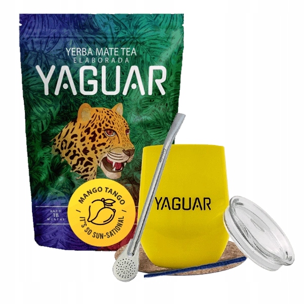 Sada Yerba Mate Yaguar Mango Tango 500g Matero Termální Bombilla