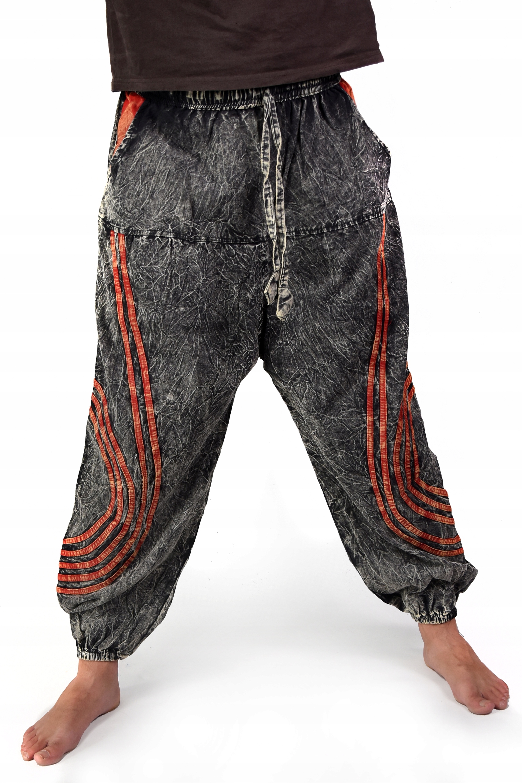 Unikátní kalhoty z Nepálu, Fantazijní kapsy se spirálkami teplákovka jinak