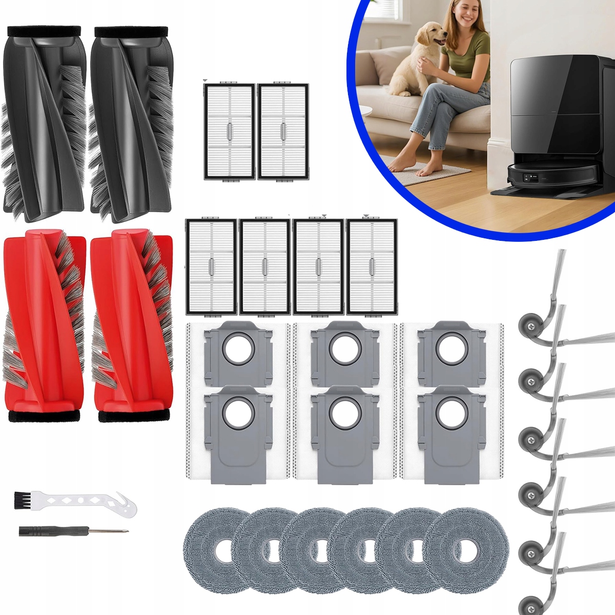 Zestaw 30szt Akcesoria do Roborock Saros 10R Qrevo Curv 2 Pro CurvX