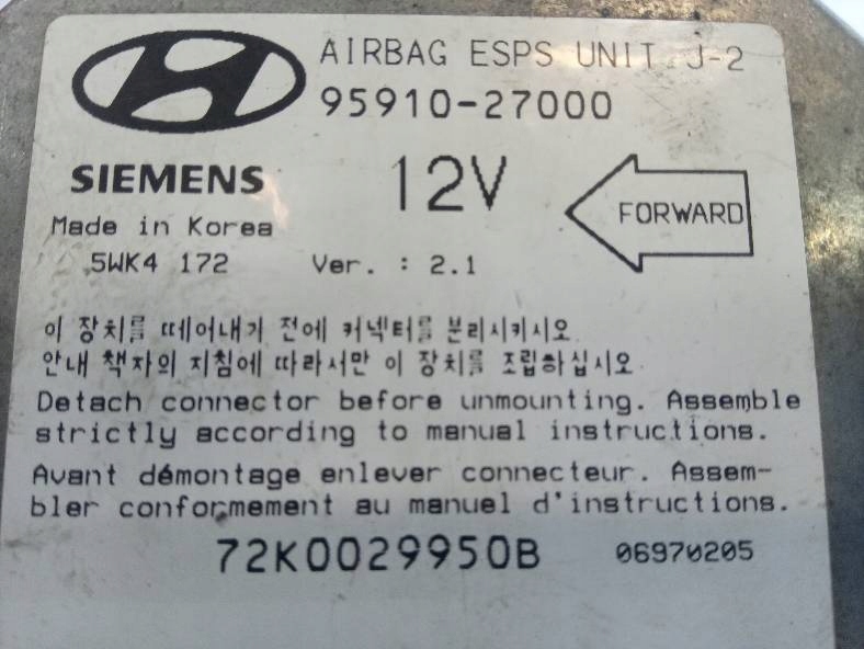 SENSOR airbag 9591027000 Hyundai Coupe e