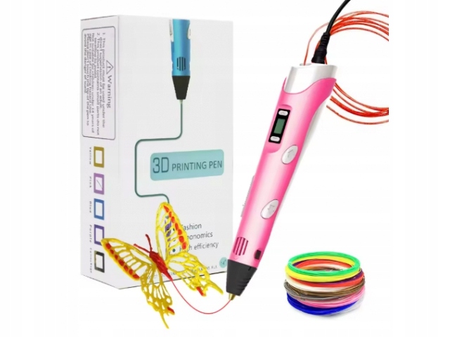 Magiczny Długopis 3D Pen Zestaw Z Wkładem Filamenty 159M! Fioletowy Dugopis