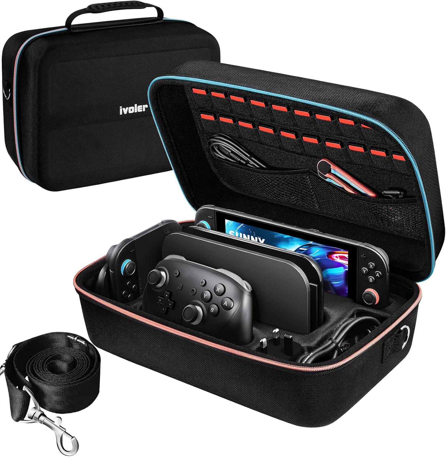 ETUI OCHRONNE NA NINTENDO SWITCH 2 2025 TORBA TWARDA EVA MIEJSCE NA 20 GIER
