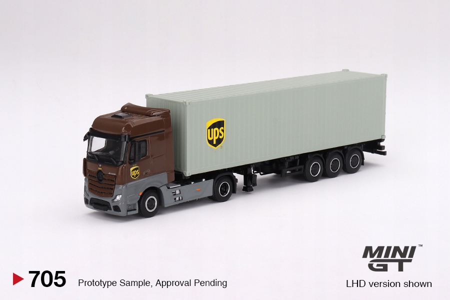 Mini Gt Mercedes-benz Actros with 40 Ft Container “ups Europe” 1:64