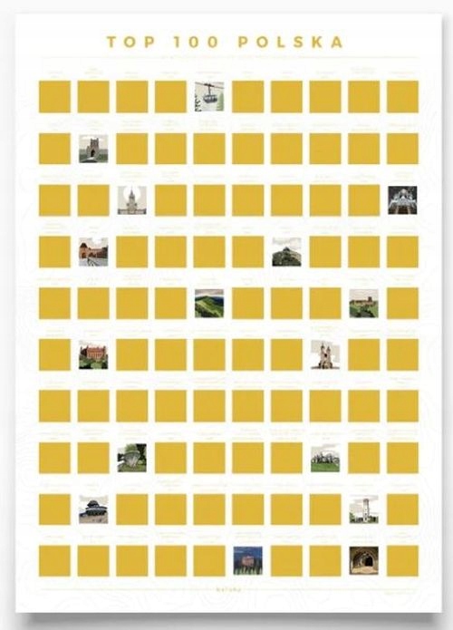 Polský Plakát Zdrapka Top 100 Míst Balení Jako Dárek K Přírodě