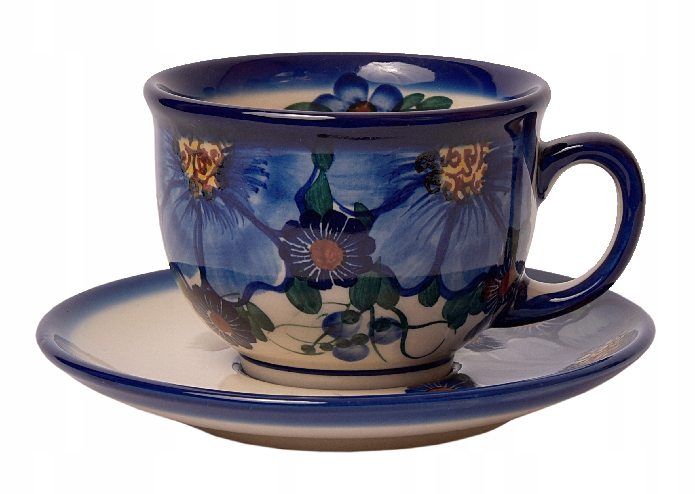 FILIŻANKA ZE SPODKIEM 210ml CERAMIKA STYL BOLESŁAWIEC