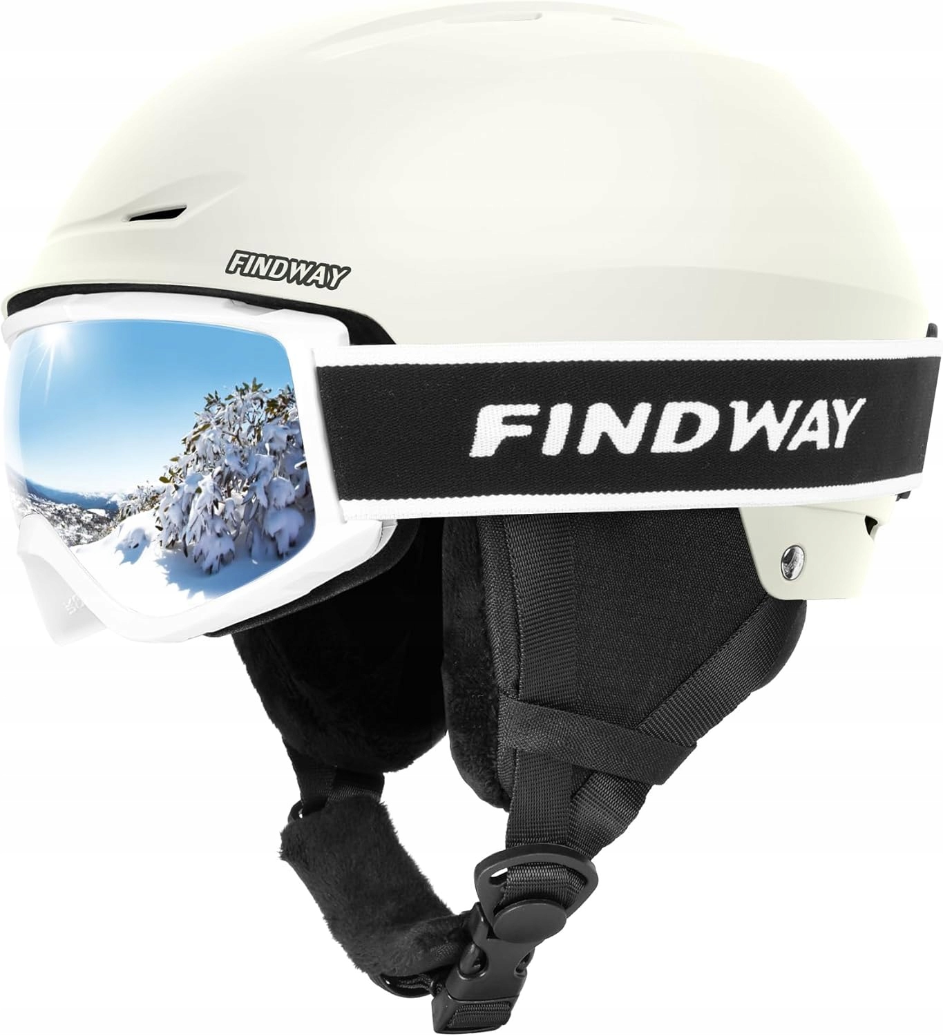 Lyžařská helma Findway DXH605 White M 55-59 Cm Brýle