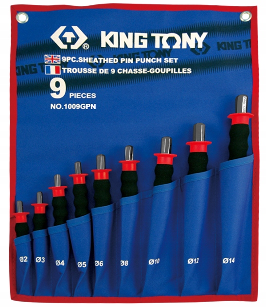 Ihlové vyrážače 2-14 mm 9ks King Tony 1009GPN