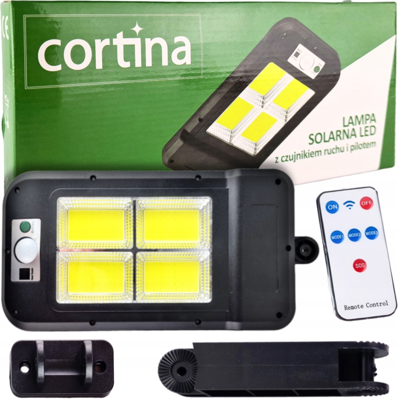 SOLARNA LAMPA LED PANEL SOLARNY BIAŁA MOCNA 160 DIOD 3 TRYBY IP65 RUCHU