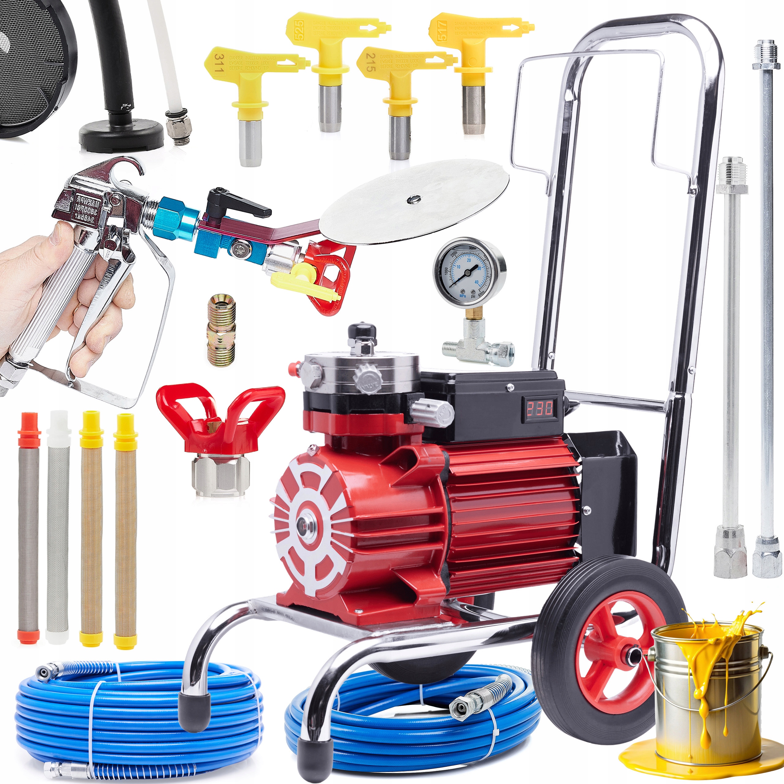 Agregat Malarski Hq Pro 3500W 18L/MIN 4 Dysze Wąż 23m 5x Filtr Cleanshot