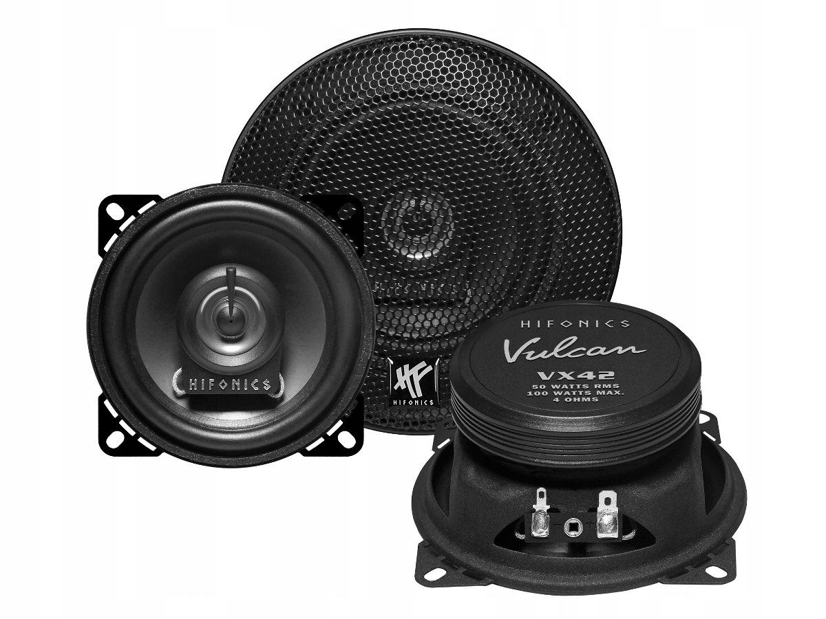 HIFONICS VX42 Głośniki Samochodowe 50W RMS 10cm / 100mm + maskownice