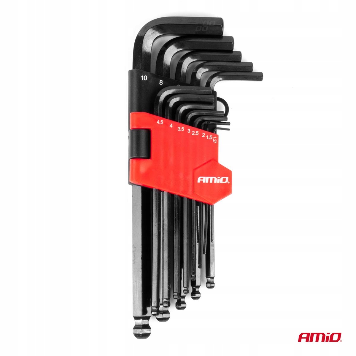 Klucze imbusowe Hex z kulką długie imbusy zestaw Crv 9 szt. Amio