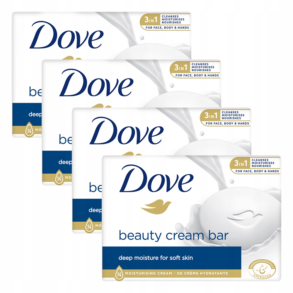 4 x Mydło DOVE w kostce kremowe 3w1 Beauty Cream Bar 90g