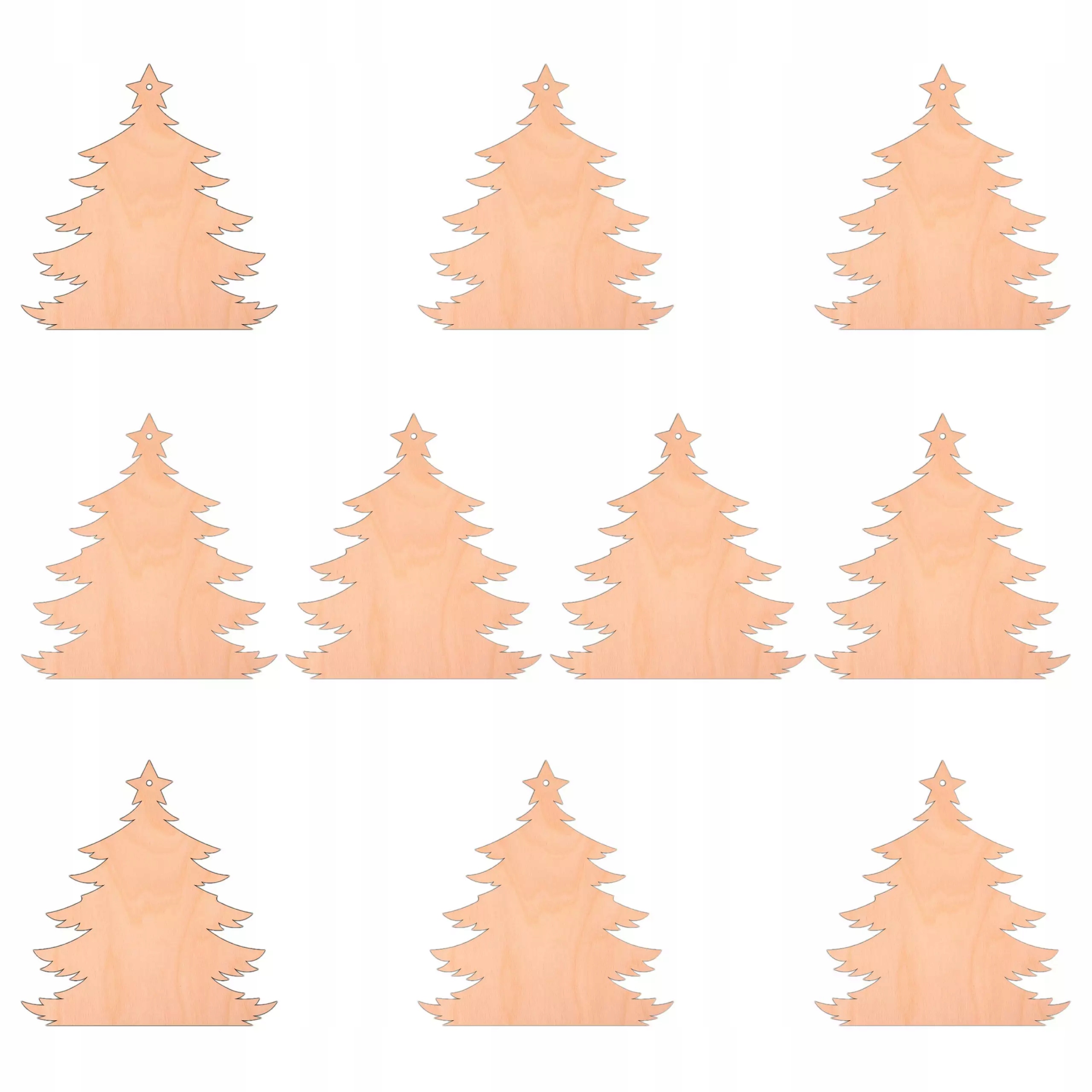 

Choinka drewniana zawieszka 8x8cm 10szt Święta eko