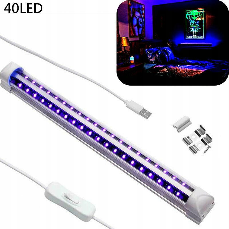 Páska USB 40 LED UV 5V LED tuba Žiarivka KTV