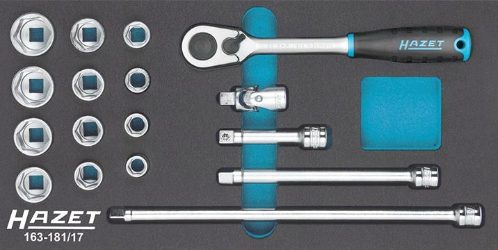 Nástrojový modul s koncovkami nástrčného kľúča 3/8" 17-dielny Hazet