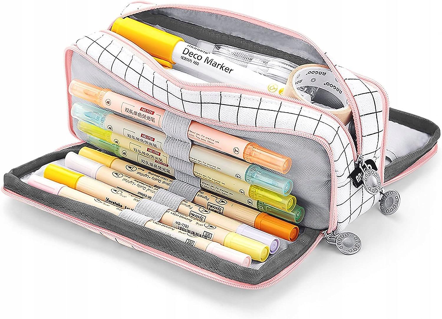 DUŻY PIÓRNIK WIELOFUNKCYJNY SASZETKA TRZYKOMOROWY