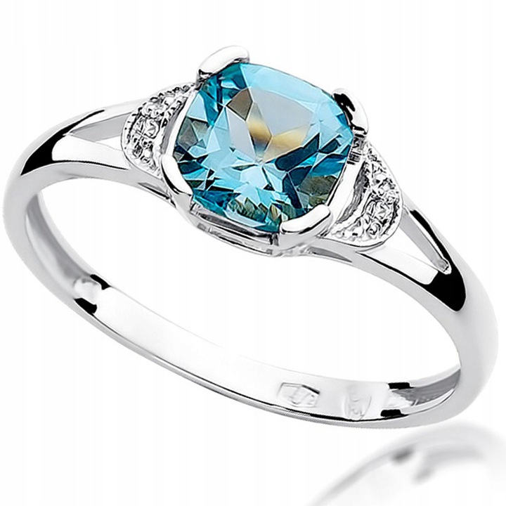 

Pierścionek Złoty Z Topazem I Brylantami