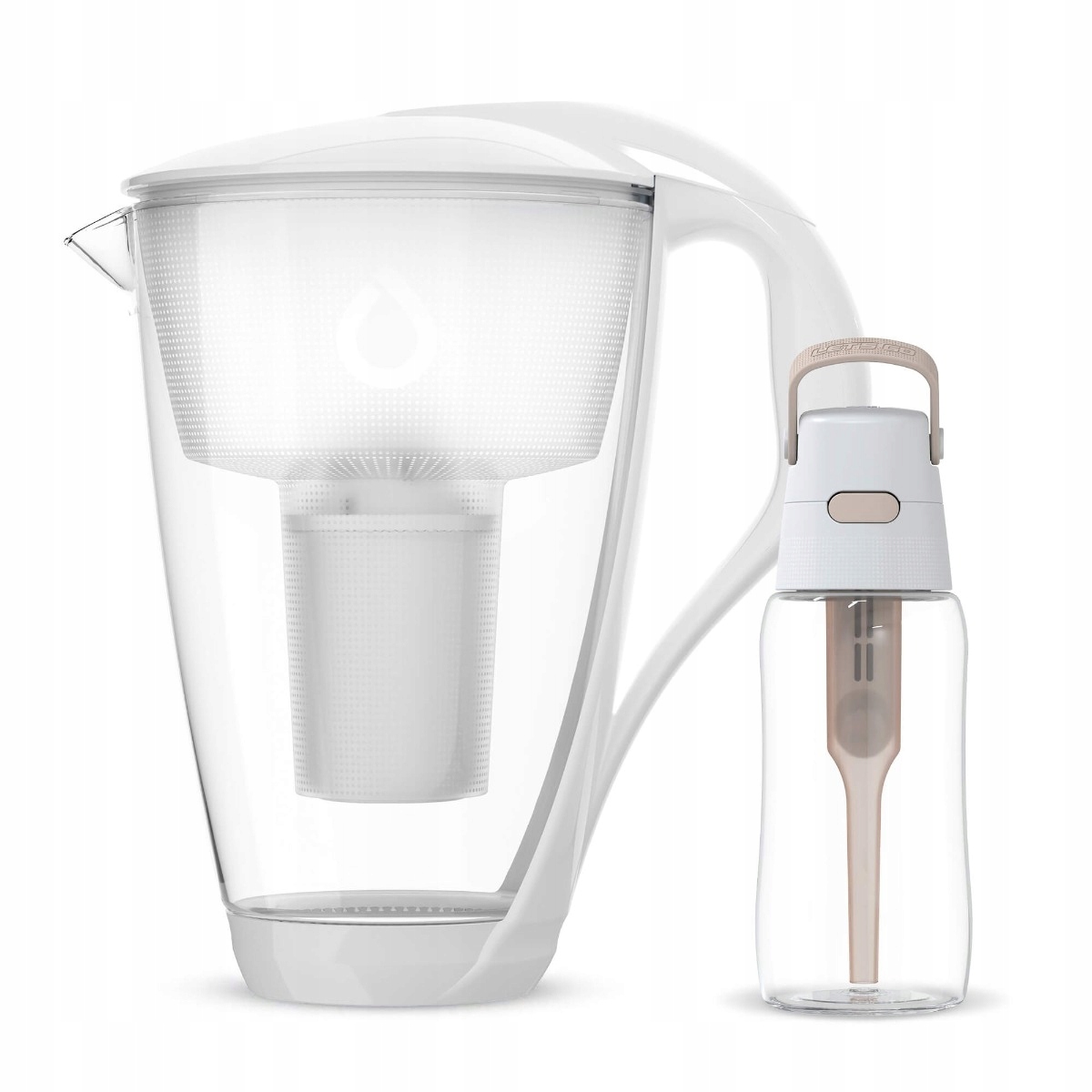 Skleněná konvice Dafi Crystal White Classic s béžovou lahví Solid 0,5