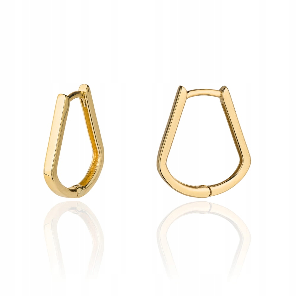 Náušnice zlaté čárky zaoblené 585 geometrický vzor bez kamenů 1.3 g